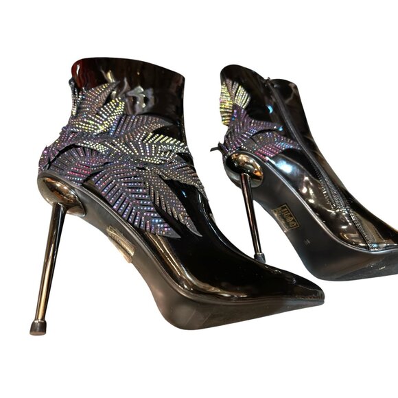 Azalea Wang Night Shift Stiletto Bootie Black‎ Size 10 - Picture 15 of 16